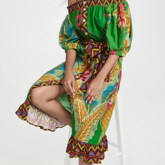 Farm Río Banana Leaves Off The Shoulder Dress - Picture 9 of 9